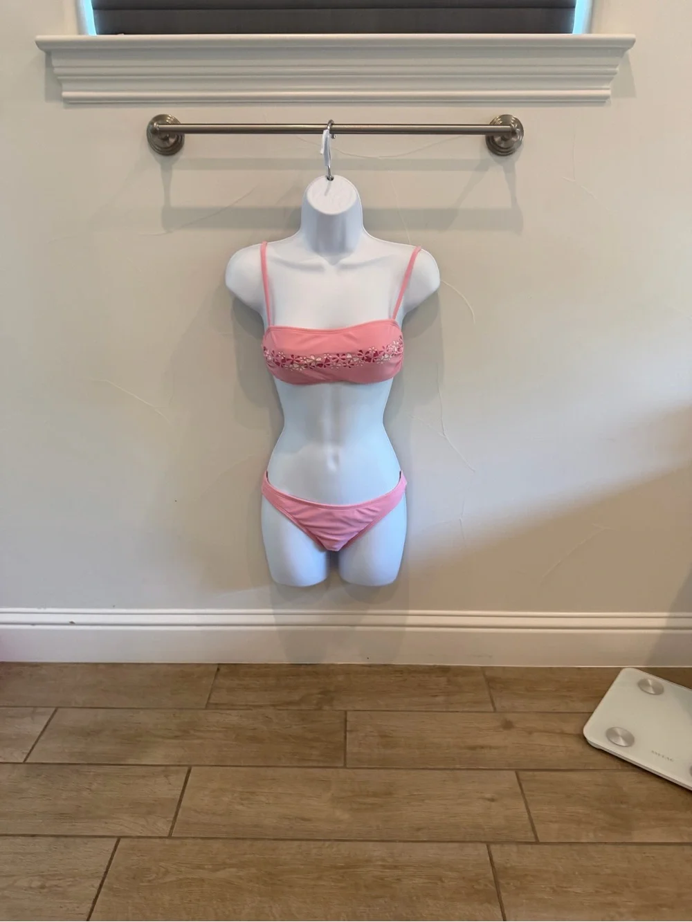 Rebel Beach Pink Floral Glitter Bikini Set XS